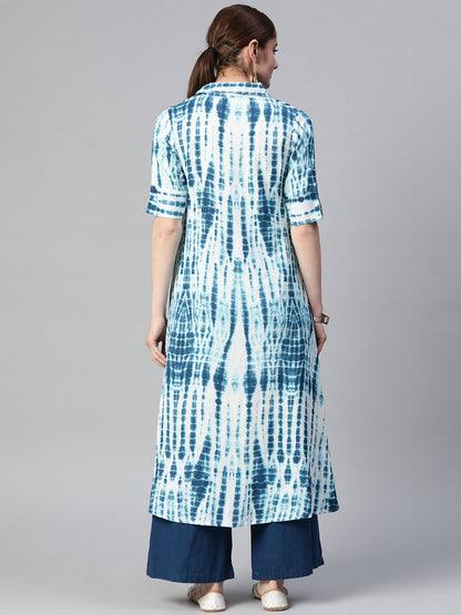 A-line Dyed/Ombre Viscose Rayon Kurta