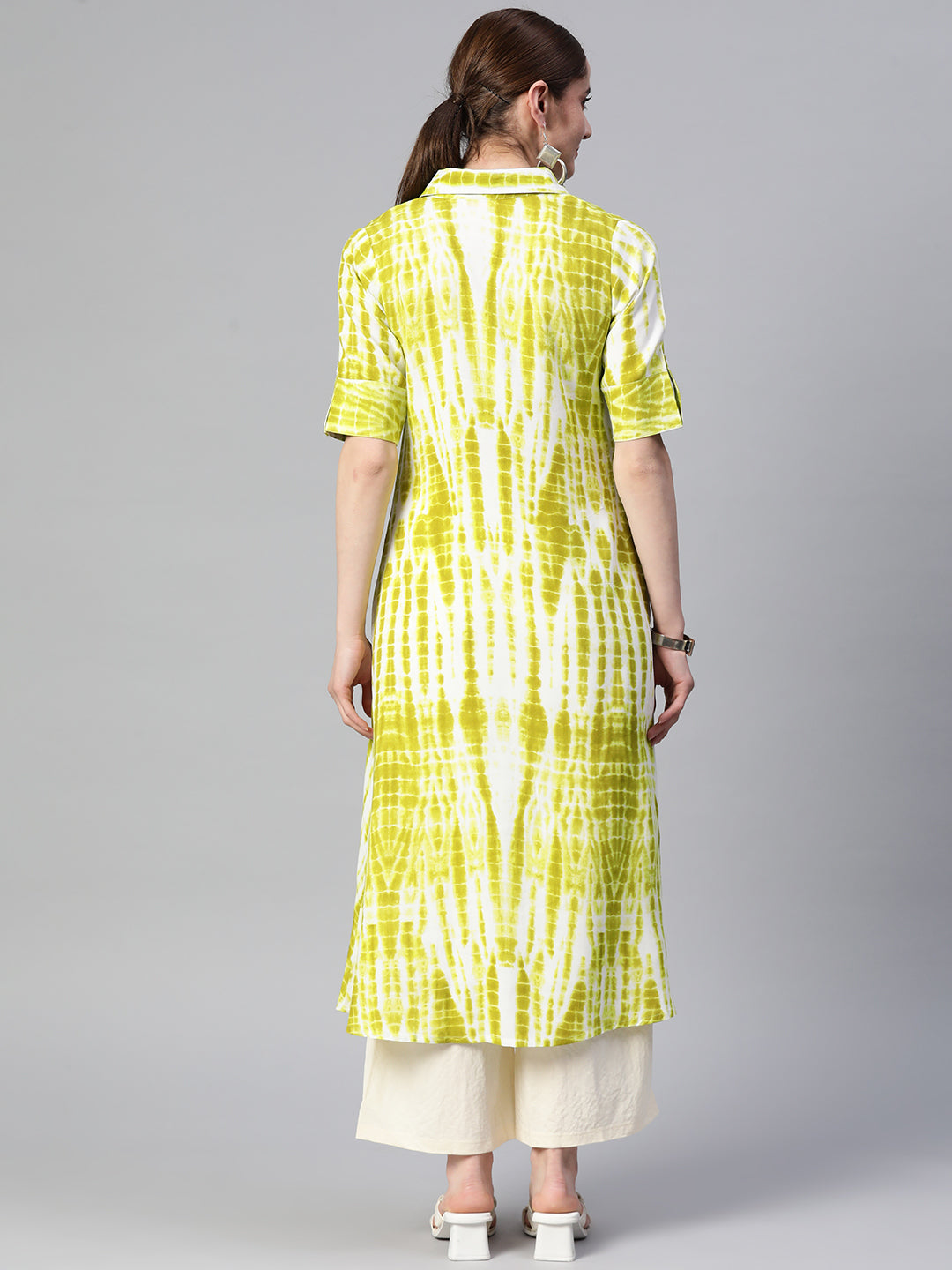 A-line Dyed/Ombre Viscose Rayon Kurta