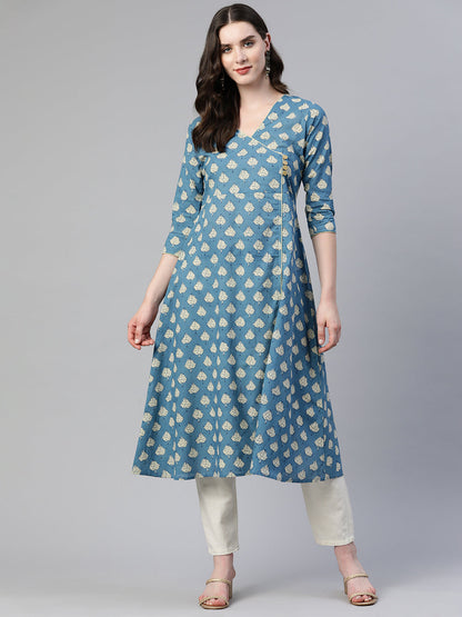 A-line Printed Pure Cotton Kurta