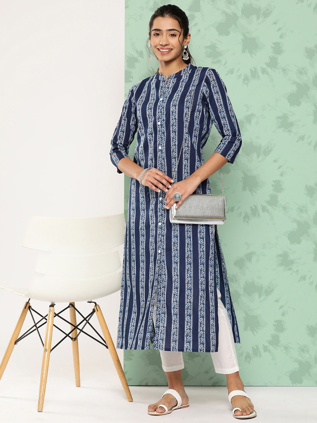 Straight Striped Pure Cotton Kurta