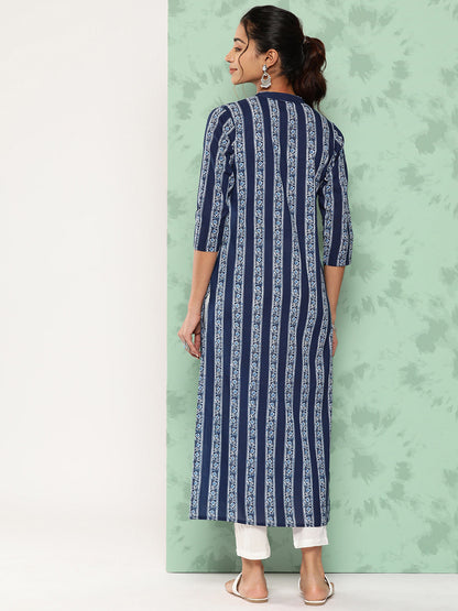 Straight Striped Pure Cotton Kurta