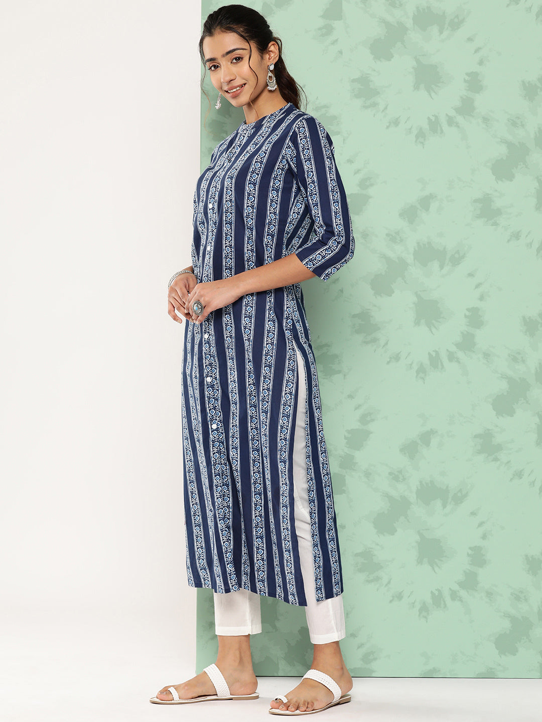 Straight Striped Pure Cotton Kurta