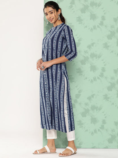 Straight Striped Pure Cotton Kurta