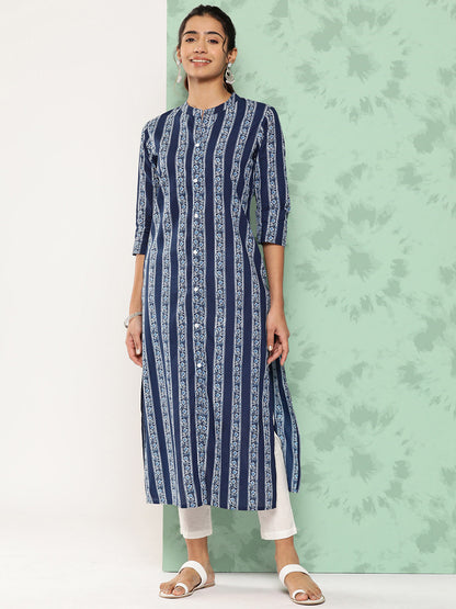 Straight Striped Pure Cotton Kurta