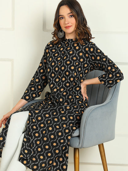 A-line Printed Pure Cotton Kurta