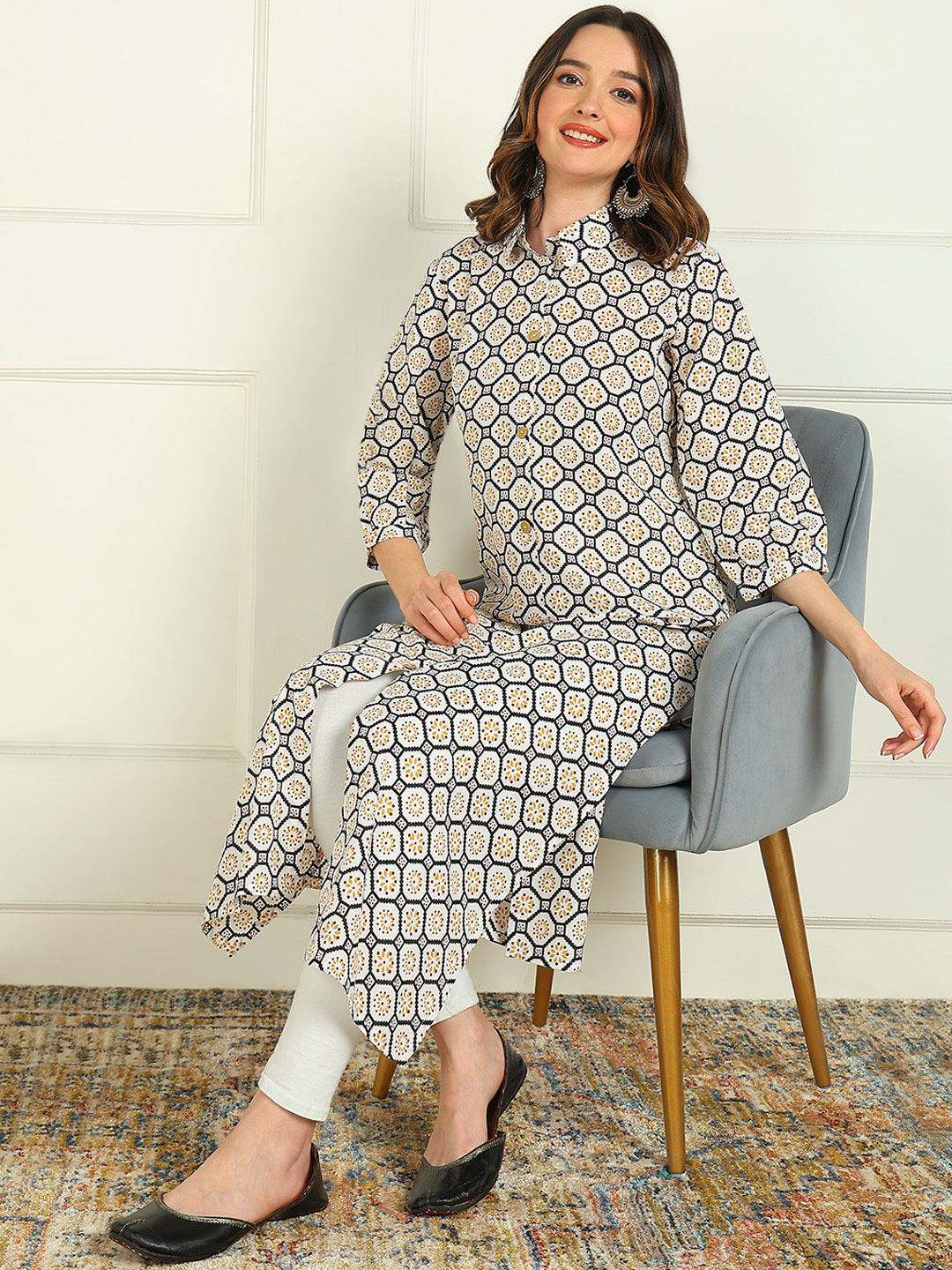 Straight Printed Pure Cotton Kurta
