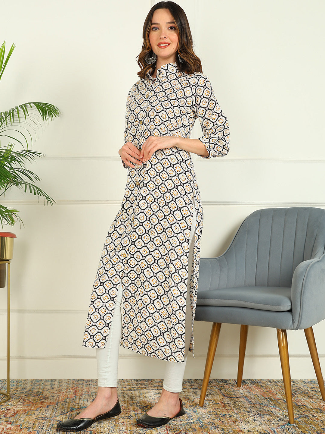 Straight Printed Pure Cotton Kurta