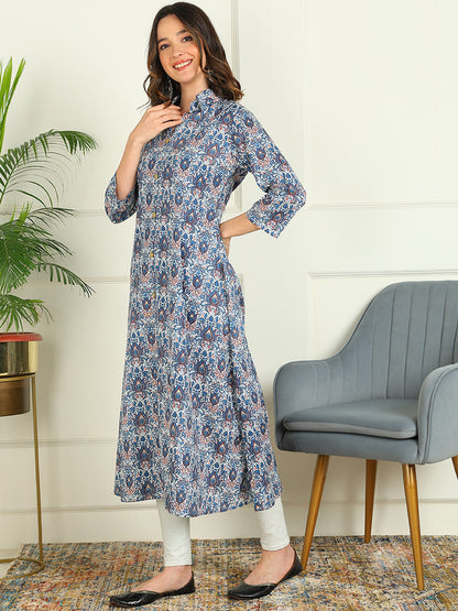 A-line Printed Pure Cotton Kurta