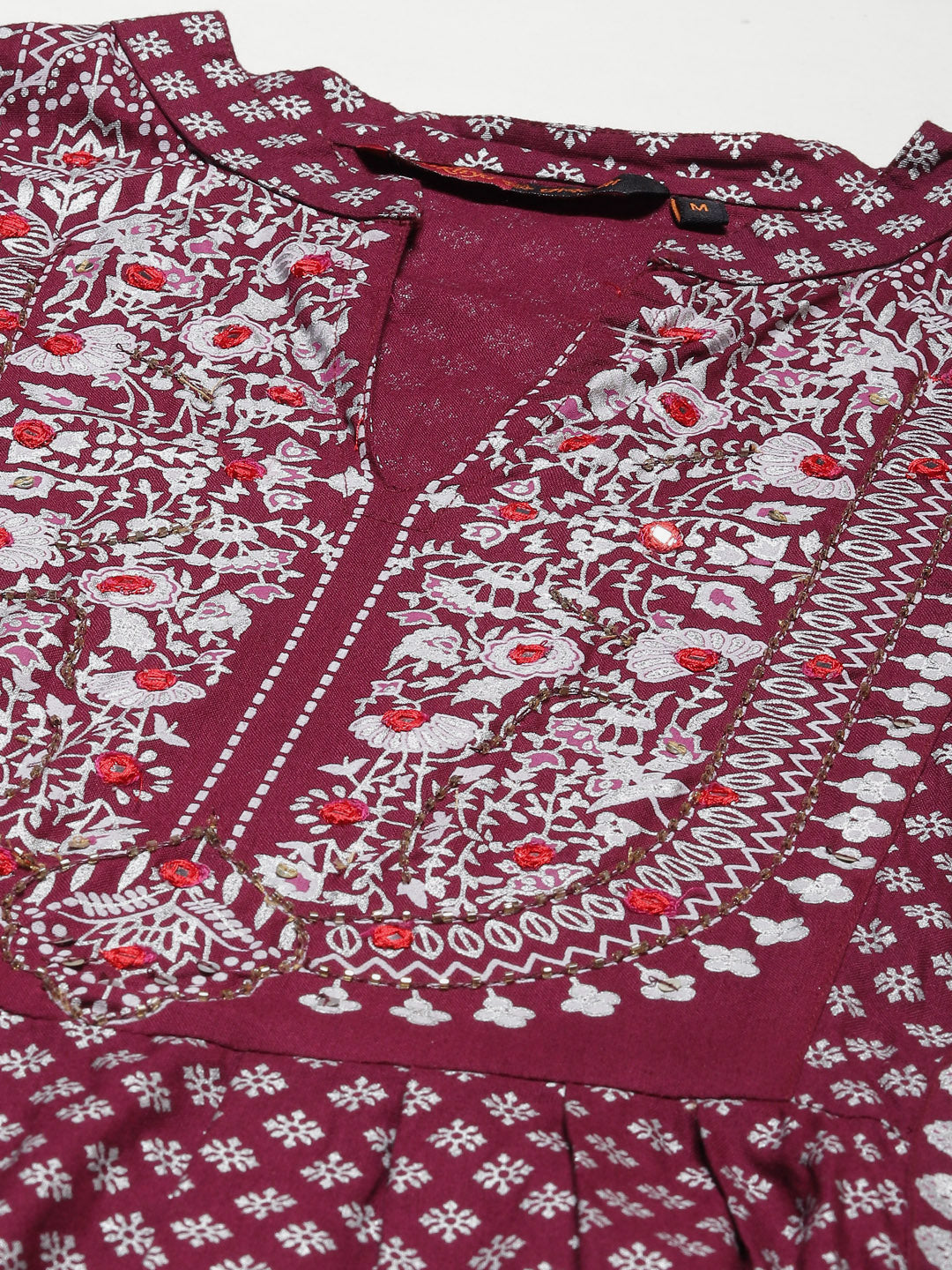 Embroidered Long A-line Viscose Kurta Set With Dupatta