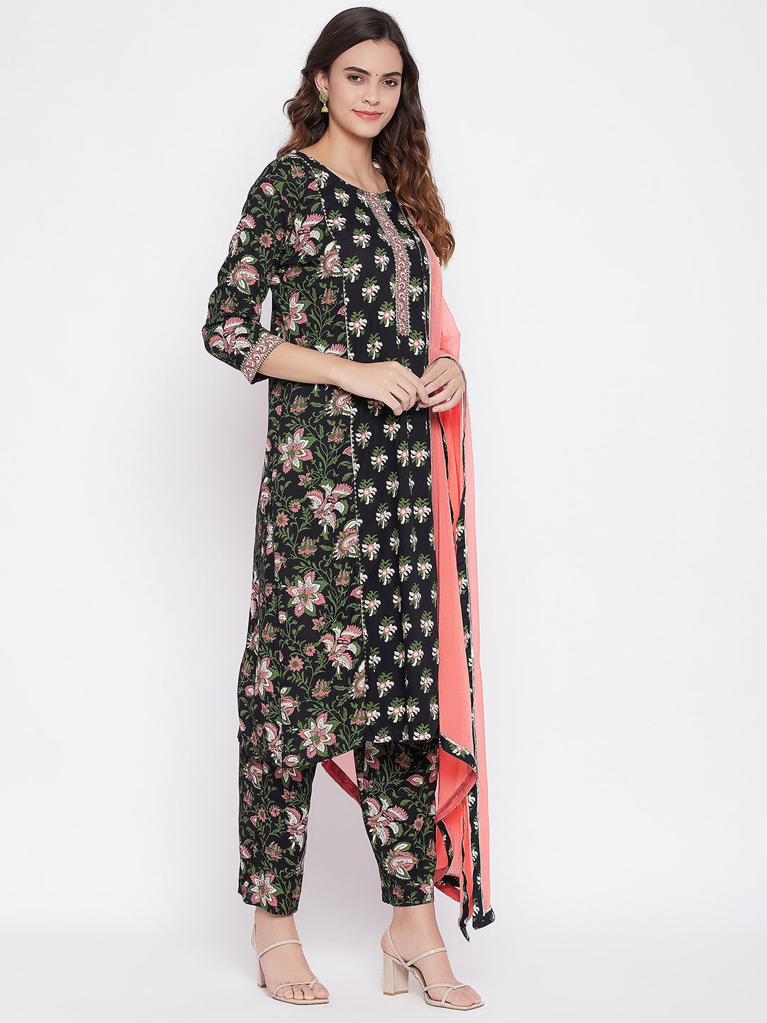 Printed Long Straight Rayon kurta Set