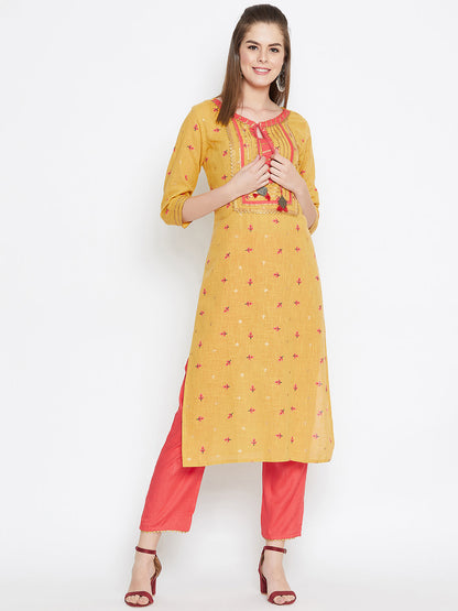 Printed Long Straight Cotton Kurta