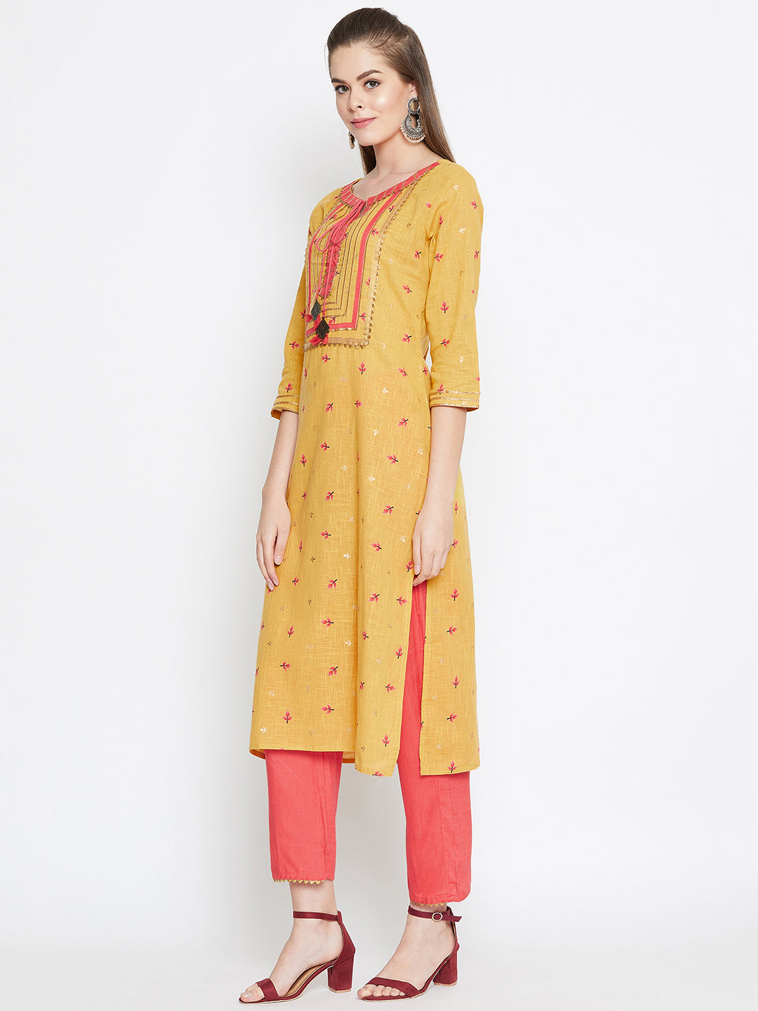 Printed Long Straight Cotton Kurta