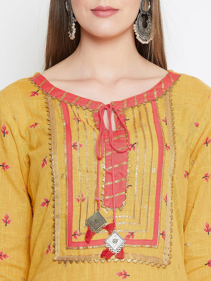 Printed Long Straight Cotton Kurta