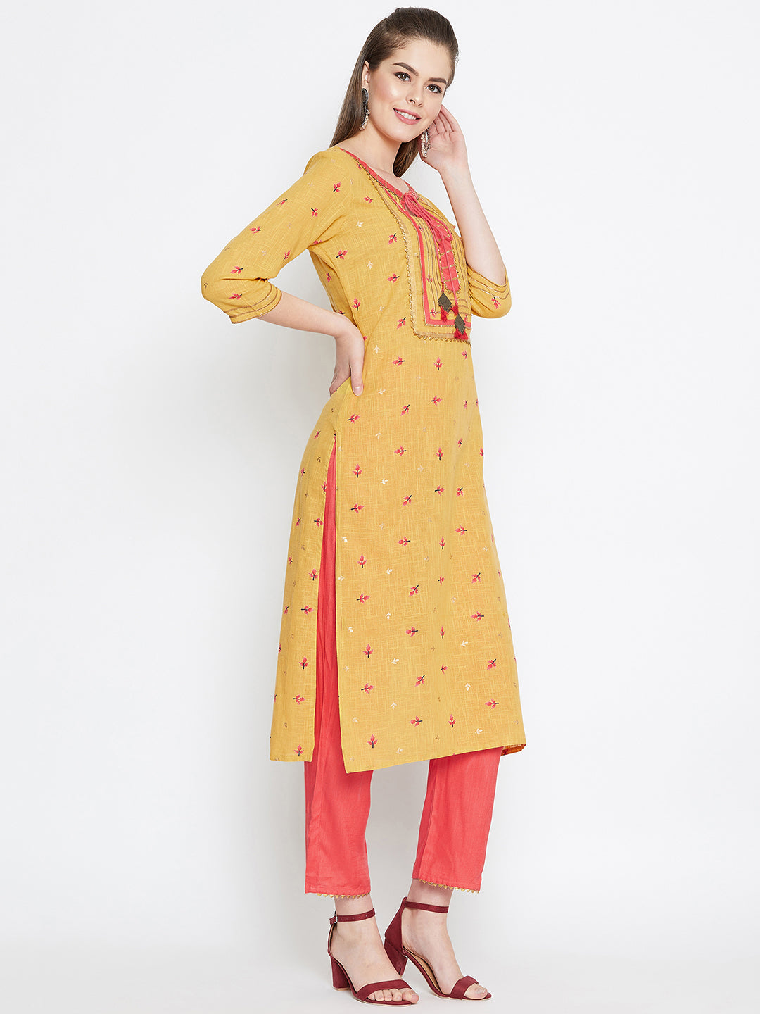 Printed Long Straight Cotton Kurta