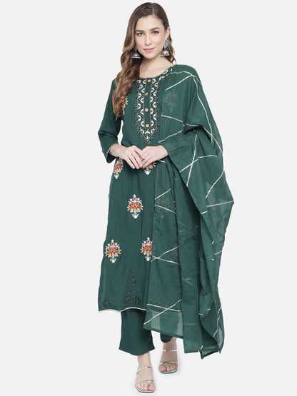 Long Rayon Kurta Bottom With Dupatta
