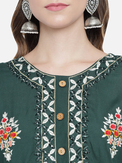 Long Rayon Kurta Bottom With Dupatta