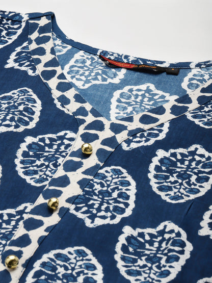 Printed Long Straight Cotton Blend kurta Bottom With Dupatta