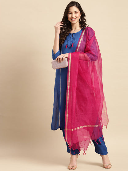 Solid Long Straight Rayon kurta Set