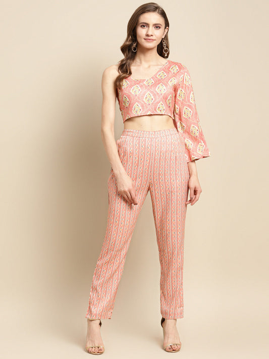 Printed Top Straight Cotton Blend kurta Set
