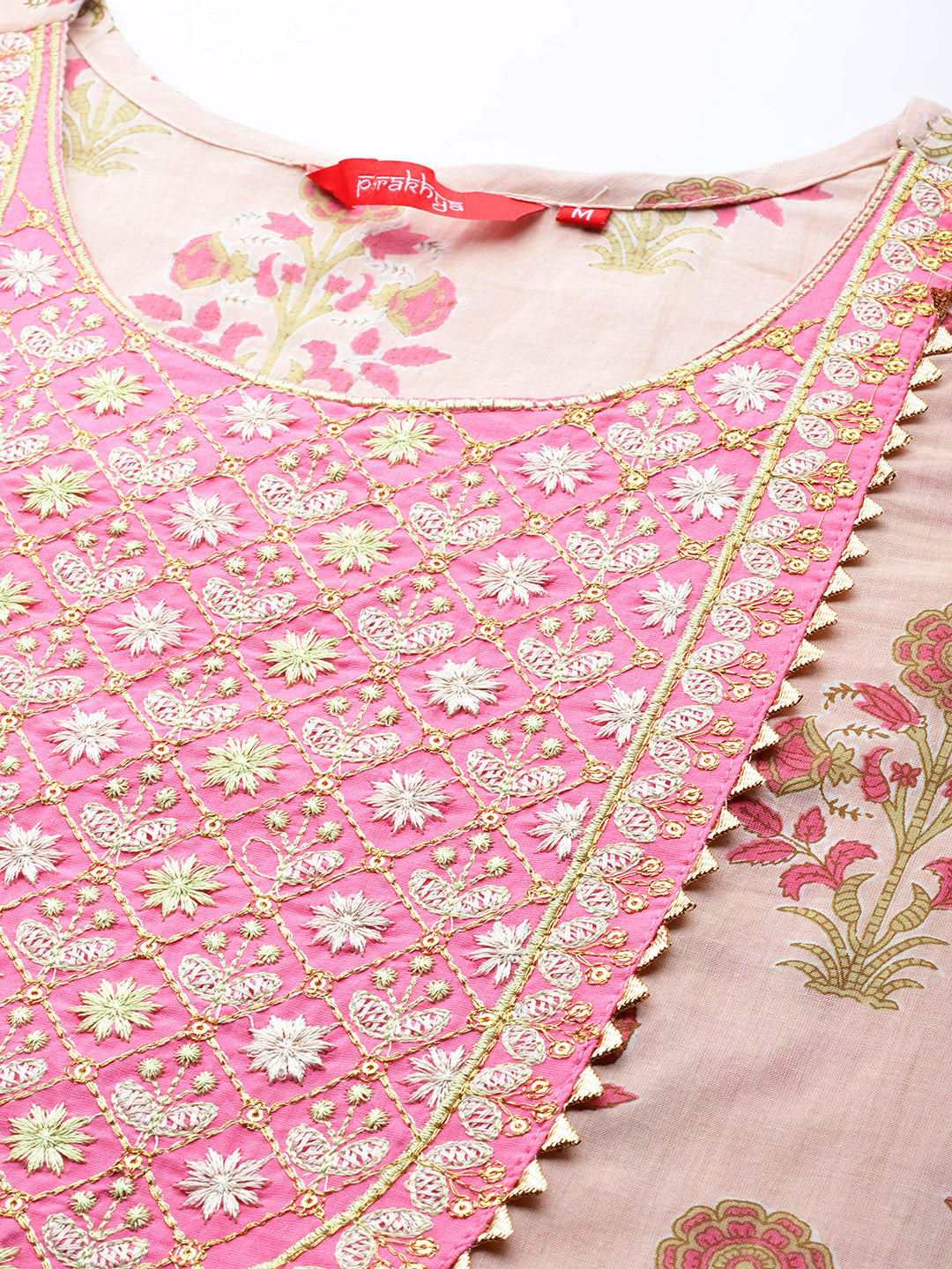Embroidered Long Straight Cotton kurta Set