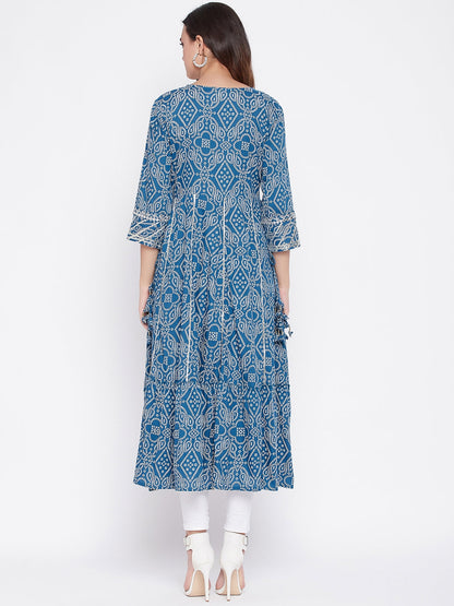 A-Line Viscose Rayon Three-Quarter Sleeves Kurta