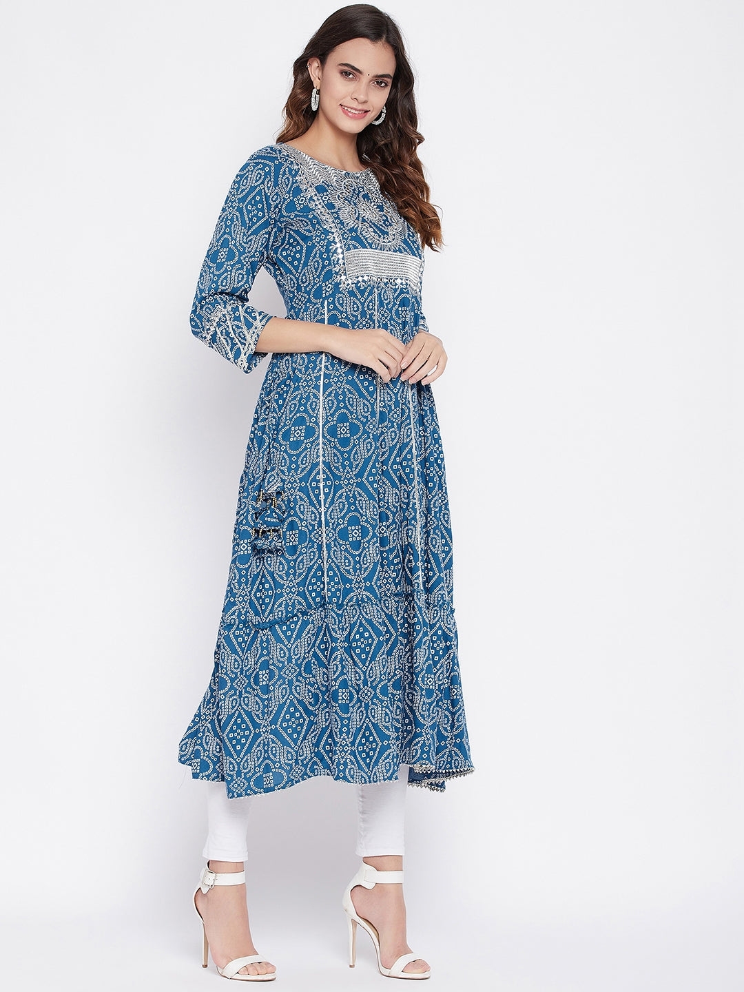 A-Line Viscose Rayon Three-Quarter Sleeves Kurta