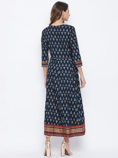 A-Line Viscose Rayon Three-Quarter Sleeves Kurta