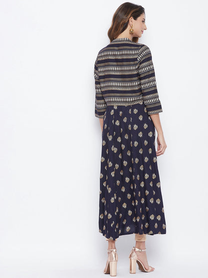 A-Line Viscose Rayon Three-Quarter Sleeves Kurta