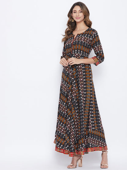 Printed Long Straight Rayon kurta