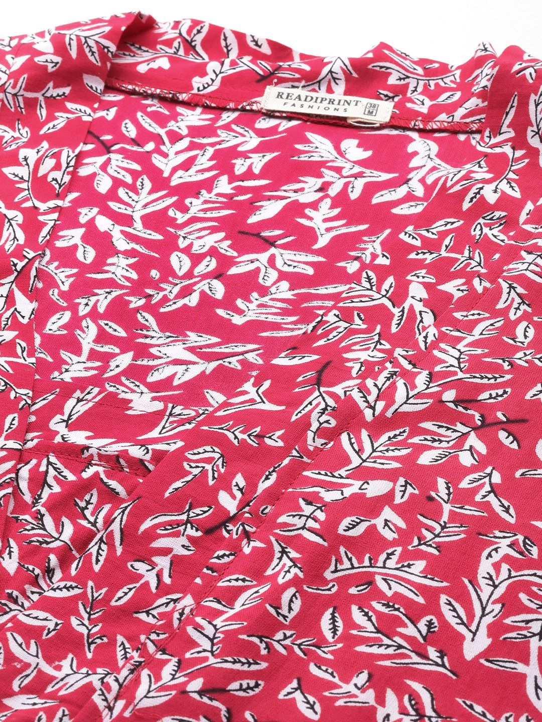 Frock Style Cotton Fabric Red Color Co-Ord Set