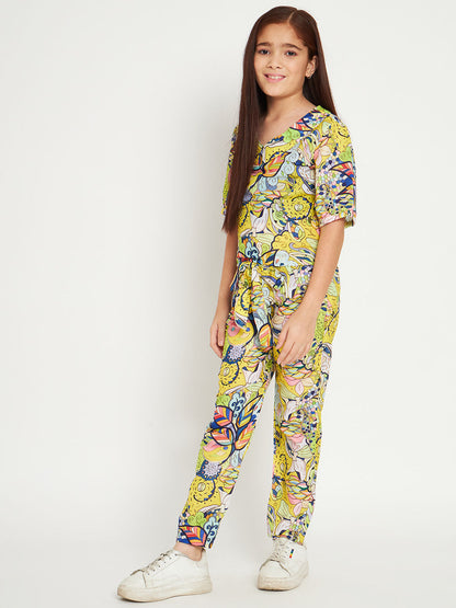 Straight Style Crepe Fabric Yellow Color Co-Ord Set