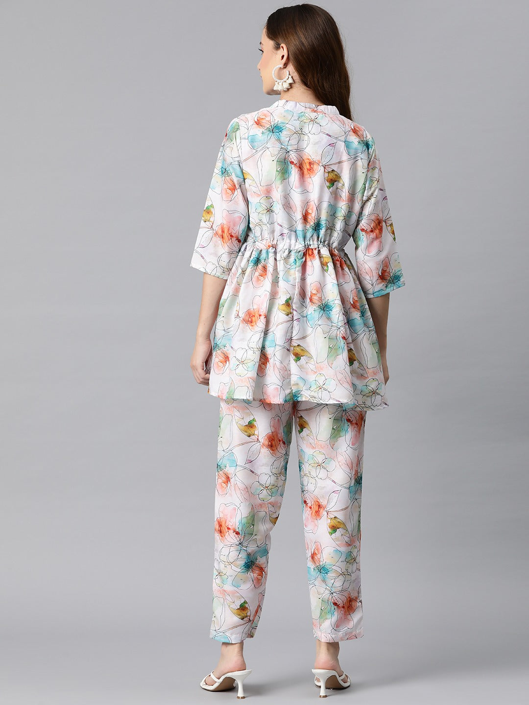 Shirt Style Cotton Fabric Pink Color Co-Ord Set