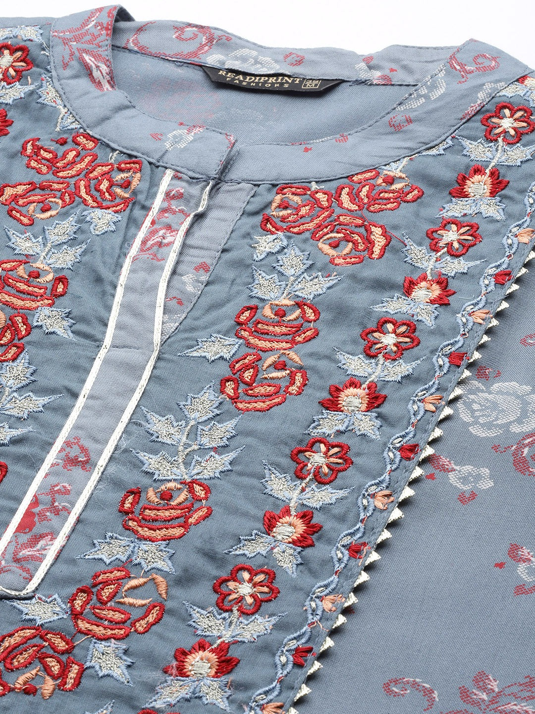 Grey Color Rayon Fabric Panelled Gown