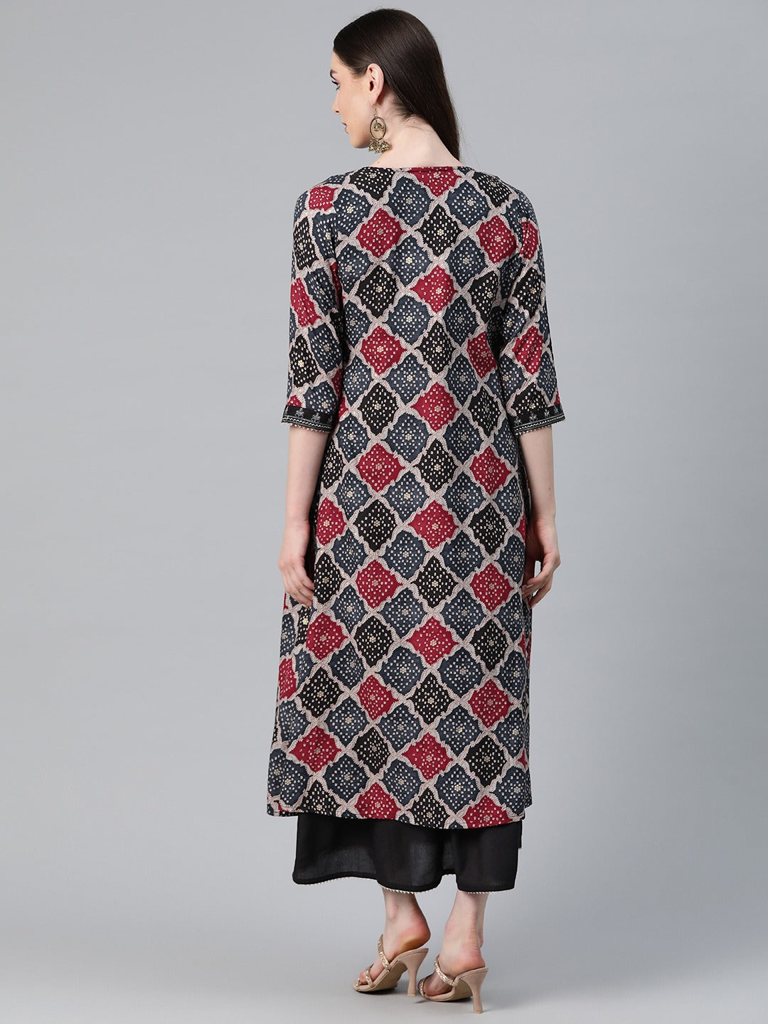 Black Color Rayon Fabric Flared Dress