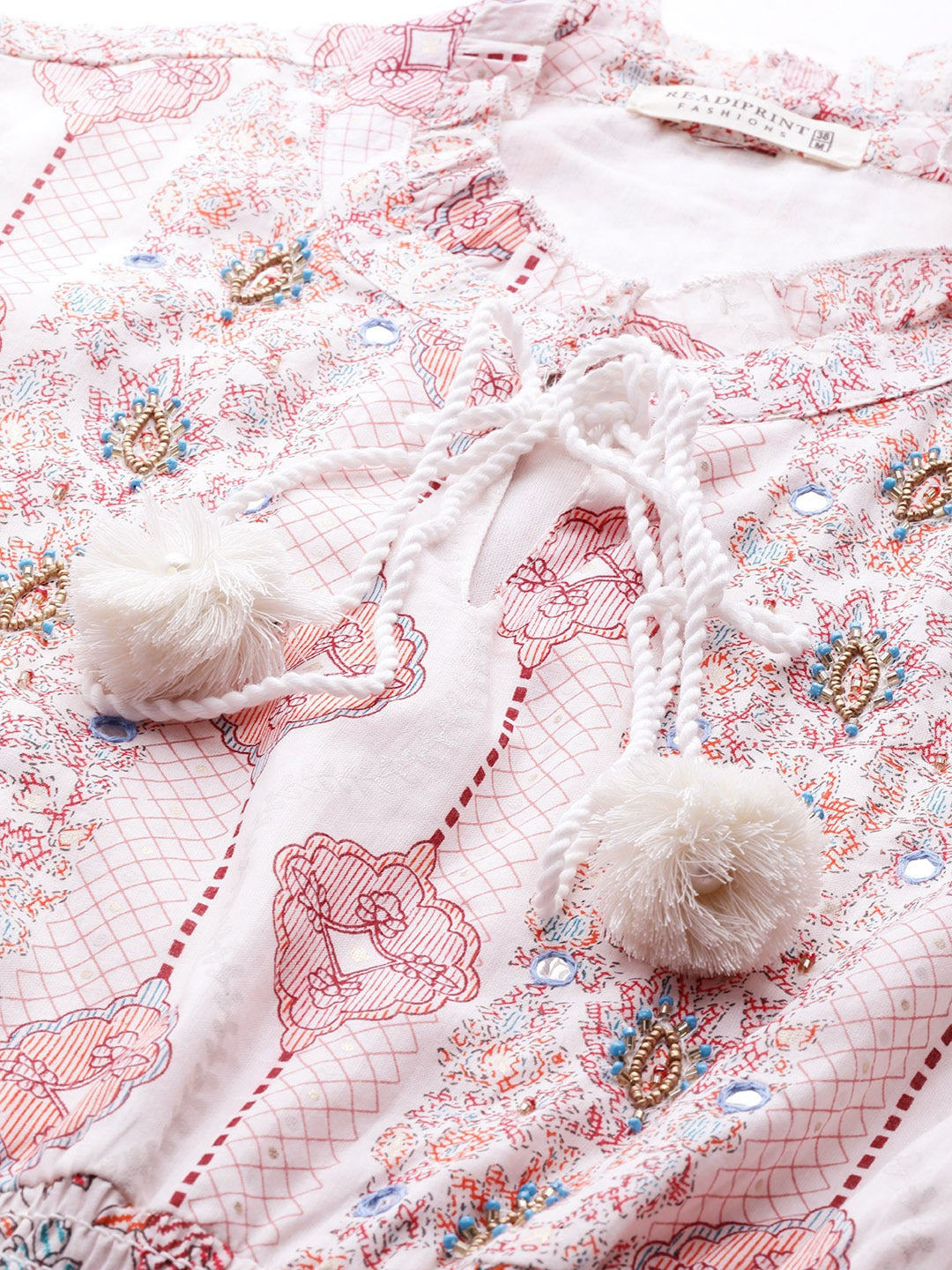 Pink Color Cotton Fabric Tiered Dress