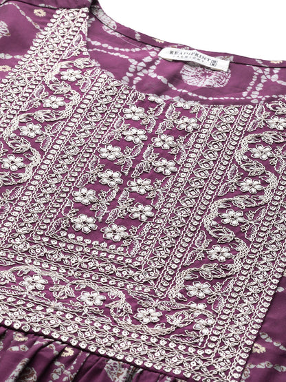 Maroon Color Art Silk Fabric Tiered Dress