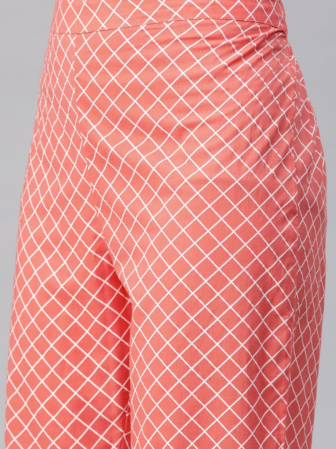 Straight Style Cotton Fabric Orange Color Kurta With Bottom With Dupatta
