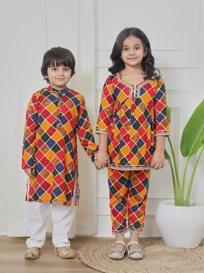 Frock Style Rayon Fabric Mustard Color Kurti And Pyjama