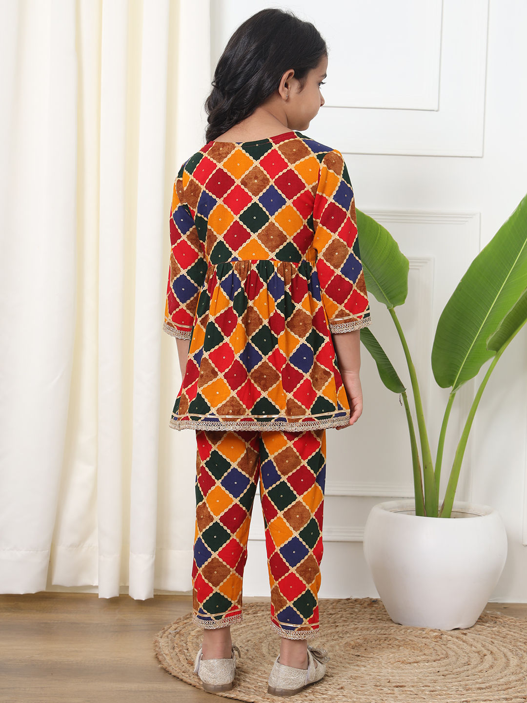 Frock Style Rayon Fabric Mustard Color Kurti And Pyjama