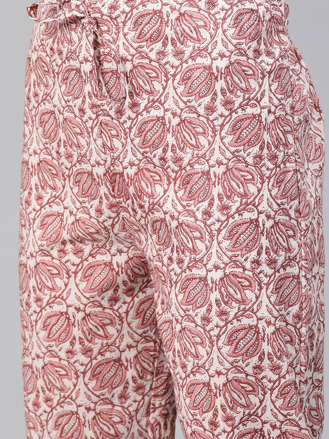 Straight Style Cotton Fabric Rust Color Kurti And Bottom & Dupatta