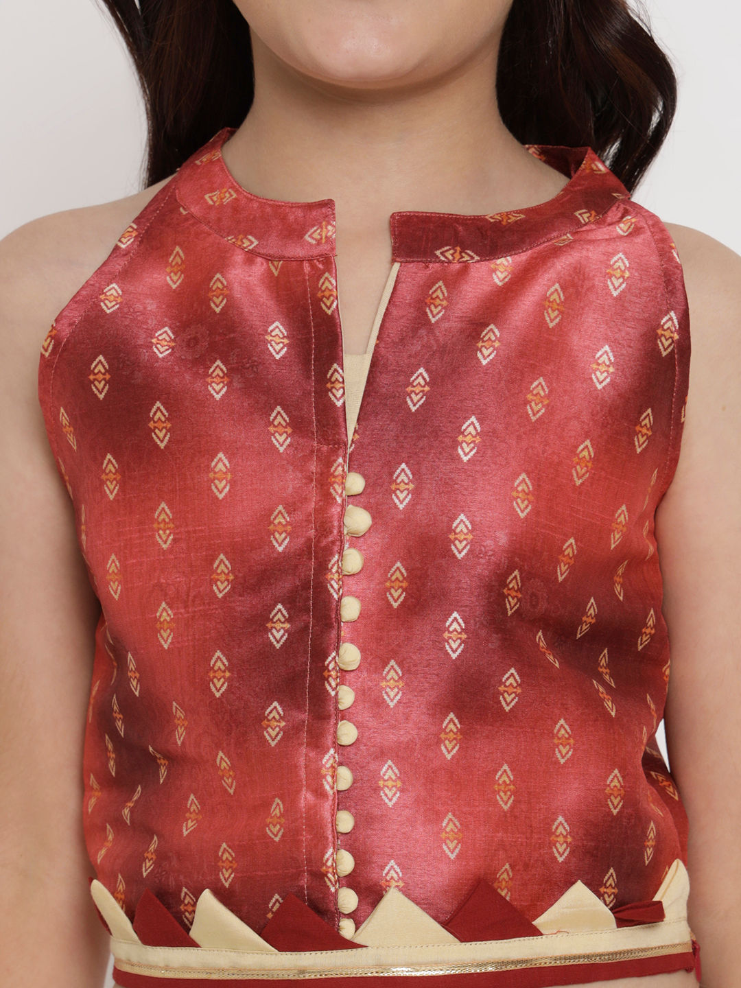 Straight Style Chanderi Fabric Rust Color Top And Palazzo