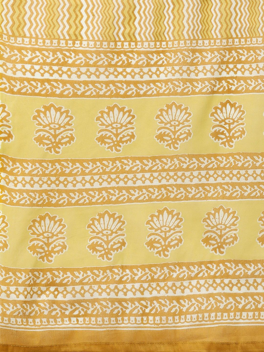 Straight Style Cotton Fabric Yellow Color Kurti Bottom And Dupatta