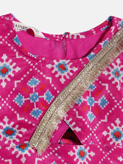 One Shoulder Style Cotton Fabric Multi Color Top And Palazzo