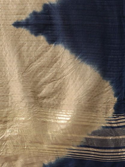 Straight Style Cotton Silk Fabric Blue Color Kurta With Bottom & Dupatta