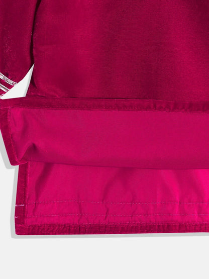 Straight Style Velvet Fabric Magenta Color Kurta And Sharara
