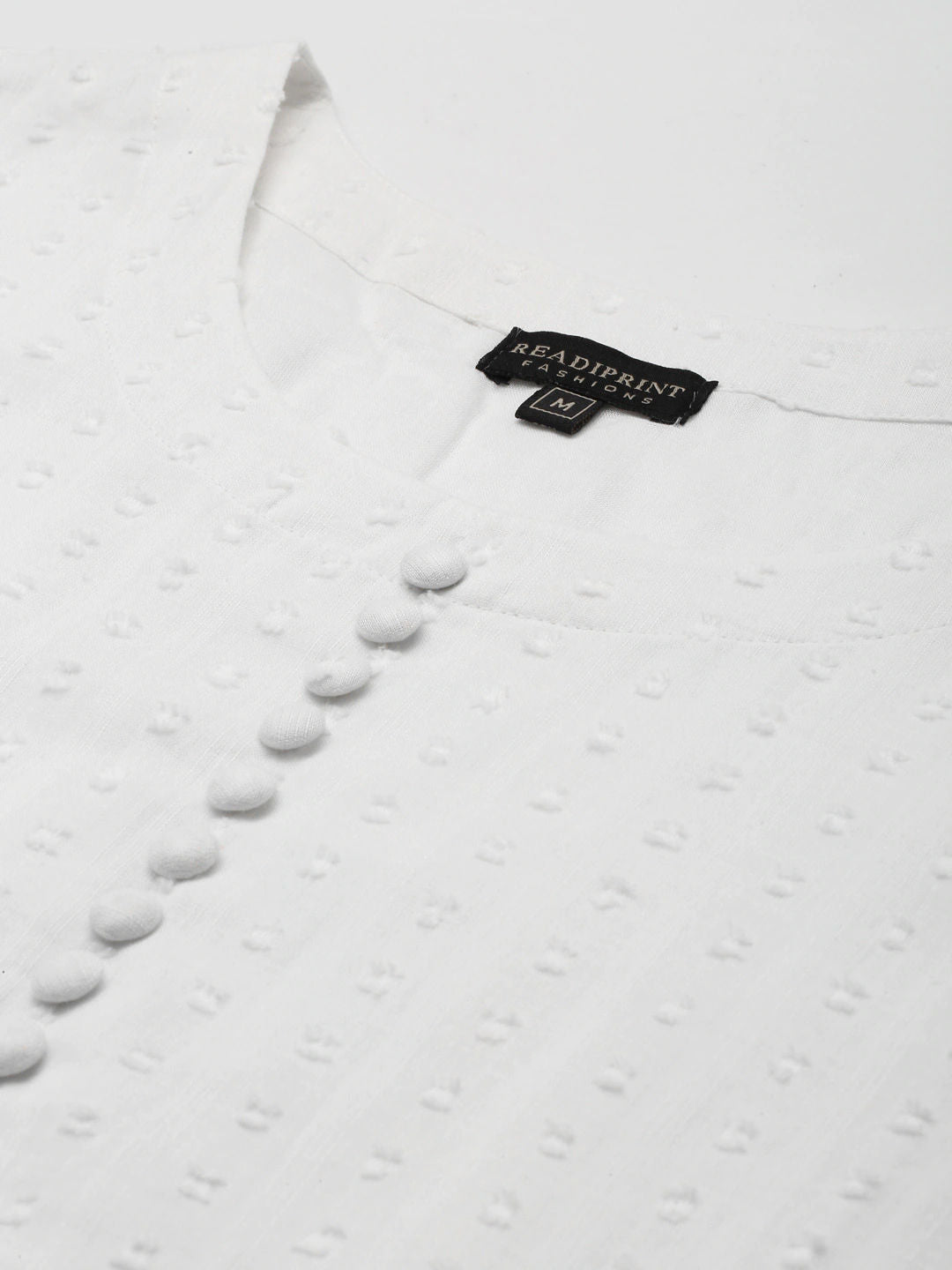 Cotton Fabric White Color Anarkali Style Chikankari Kurta And Bottom