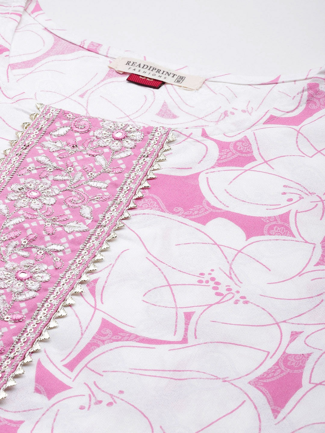 Straight Style Cotton Fabric Pink Color Kurta And Bottom With Dupatta