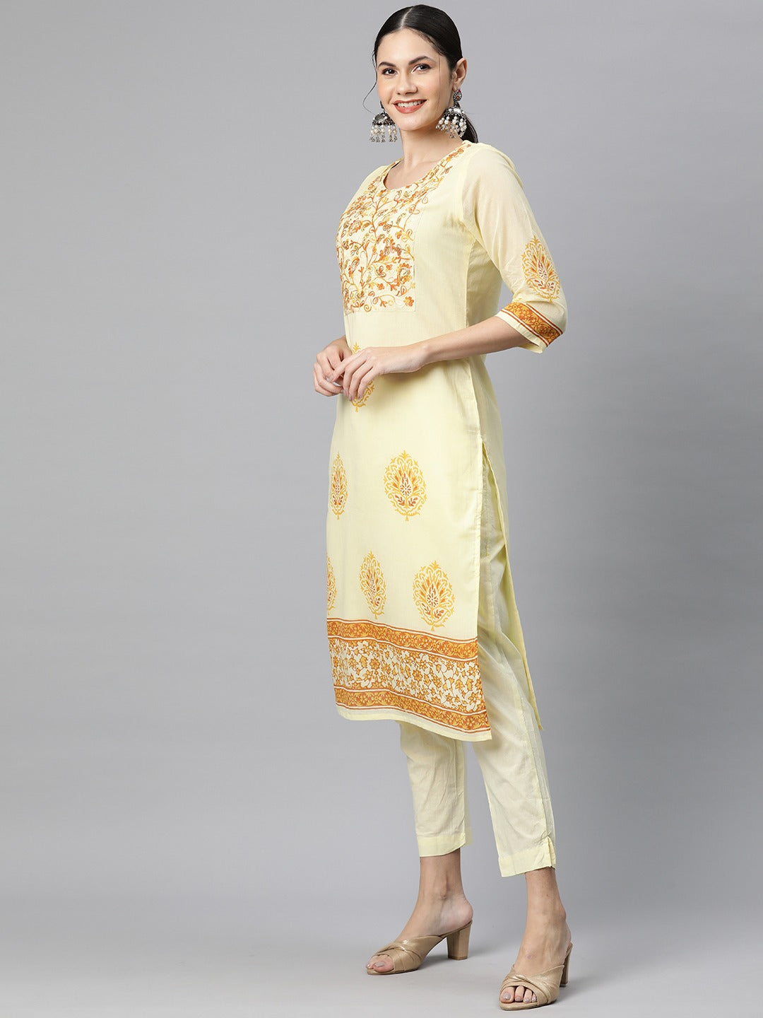 Cotton Printed Straight Kurta Pant And Dupatta