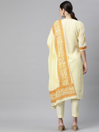 Cotton Printed Straight Kurta Pant And Dupatta