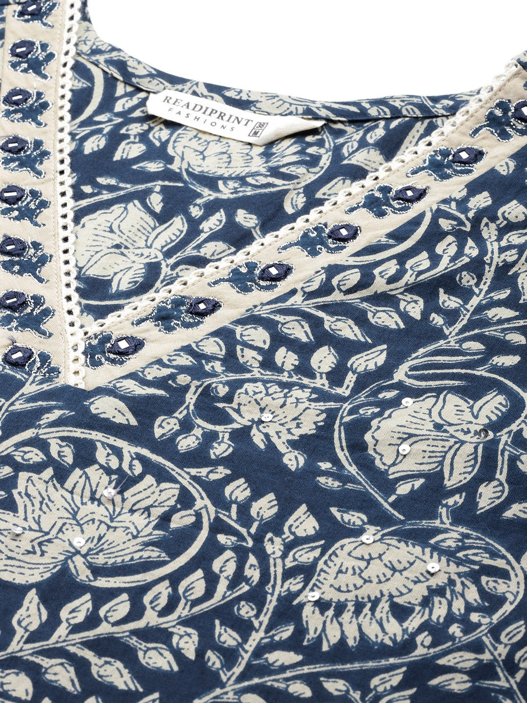 Cotton Floral Straight Kurta Salwar With Dupatta